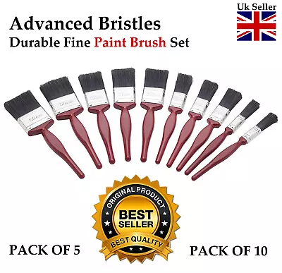 5-10 Pack Durable Fine Paint Brush Set Painting Decorating Advanced Bristles • £11.99