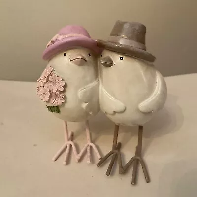 Handcrafted Bird Couple Figure Romantic Flowers landon Tyler Cake Topper Unique • £20.25