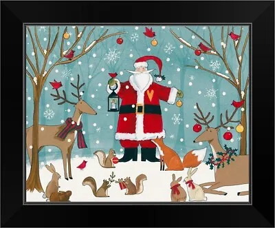 Woodland Christmas VI Black Framed Wall Art Print Christmas Home Decor • $54.99