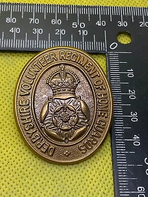 WW2 British Army Derbyshire Volunteer Regiment Of Home Guards Cap Badge • $31.81
