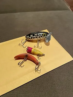 Lot Of 3 Vintage Fishing Lures 2 Top Water 1 Mid Depth • $7.99