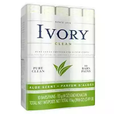 Ivory Bar Soap Aloe Scent 4.0 Oz 10 Count Free Shipping • $8.95