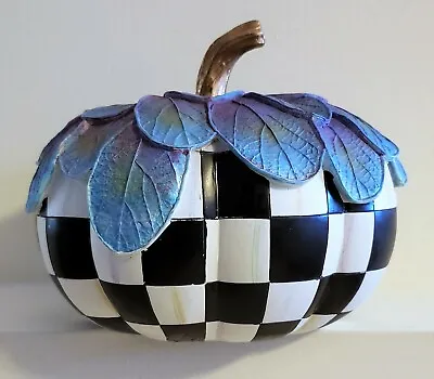 NEW Mackenzie Childs Small 7  X 6  COURTLY CHECK FOLIAGE PUMPKIN Hand-Painted • $110