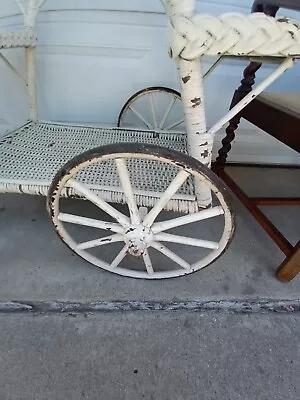 Antique Rolling Bar Serving Tea Cart Wheels Only • $70