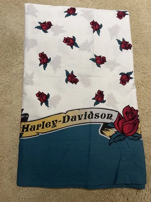 $21 • Buy Harley Davidson Motorcycles ROSE Tattoo Flat Sheet TWIN Size  ~ Hard To Find