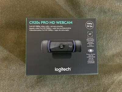 Logitech C920S Pro Full HD 1080p 30fps Webcam  With Privacy Shutter NEW SEALED • $40