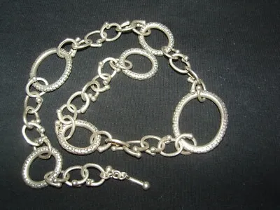 Michael Dawkins 925 Sterling Silver Linked Rings Necklace 54.45g • $94.99