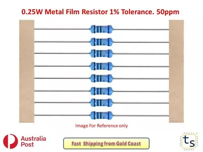 15pcs 1/4 Watt 0.25W Metal Film Resistors 1% - Full Range Of Values 0Ω To 10MΩ • $3.40