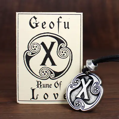 Geofu Love Rune Pendant Norse Viking Asatru Talisman Amulet Geofu Gyfu Necklace • $19.99
