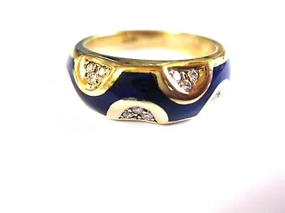 Ring Gold 585 With Enamel And Diamonds Victor Mayer (Faberge) 646 G • $2519.13