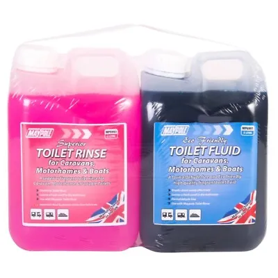 Eco Friendly Chemical Toilet Fluid & Rinse 2L Twin Pack For Caravan & Motorhome • £16.99
