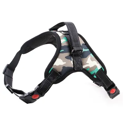 Adjustable Dog Harness Green Army Camouflage - Padded Vest For Large Dogs Pup... • £10.99