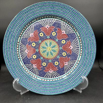 Dansk Mosaic Tile Chop Plate Wave Beach 13” Multicolor Portugal EUC • $34.99