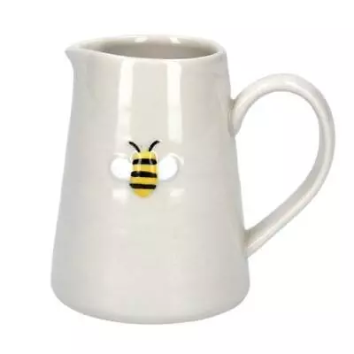 Gisela Graham Small Ceramic Jug - Embossed Bee Detail - Cute Kitchen Accessory • £8.99