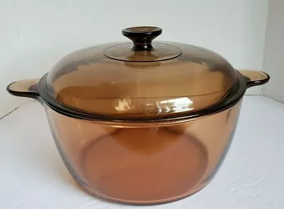 VISION Amber Glass Cookware By CORNING USA 4.5 L Dutch Oven/Stock Pot W/Lid • $59.99