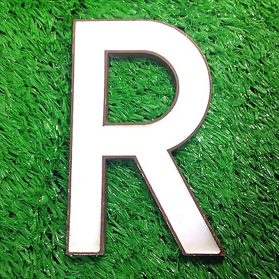 Vintage BRASS & Enamel Sign Letter  R   • $65