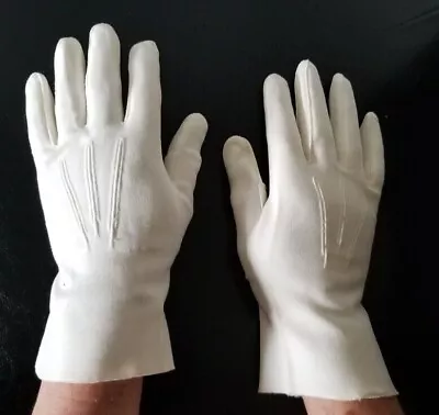 Vintage Crescendoe  Leather Tailored  All Cotton Gloves White 7.5/M Italy • $10