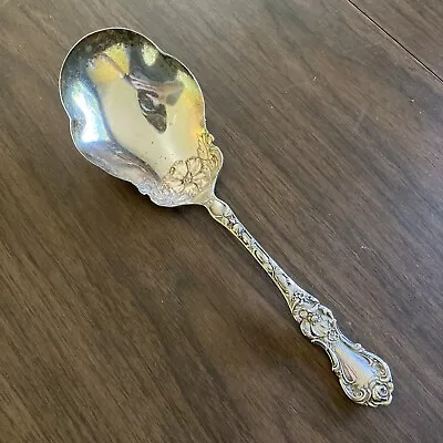 1835 R. Wallace ~ FLORAL CASSEROLE SPOON ~ Silverplate ~ C1902 • $24.99