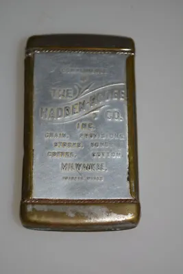 Rare Pocket Match Safe Advertising The Hadden Rodee Co Milwaukee Vintage Holder • $279.99