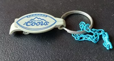 Vintage Original Coors Blue / White Football Bottle Opener Souvenir Keychain • $15