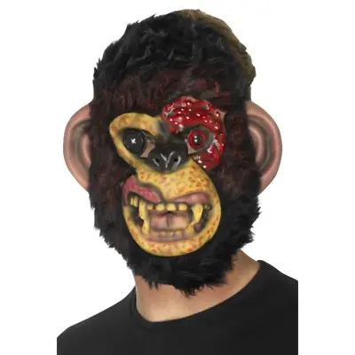 Adult Chimp Mask Monkey Zombie Animal Horror Halloween Fancy Dress • £6.99