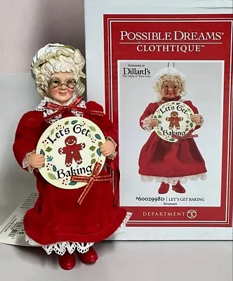 Possible Dreams Mrs Santa Claus Ornament  Let's Get Baking  New * Free Shipping • $16.50