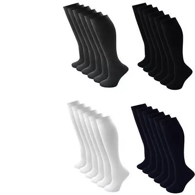 KNEE HIGH SOCKS GIRLS UNIFORM SCHOOL KIDS KNEE LENGTH SOCKS  2 & 4 Pair PACKS • £4.99