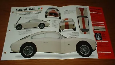 ★1954 Maserati A6g-2000 Spec Sheet Brochure Photo Info A6g2000 47 48 49 50 51-54 • $8.09