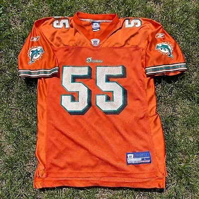 Miami Dolphins Junior Seau #55 Vintage Reebok NFL Jersey Size Large Orange • $40