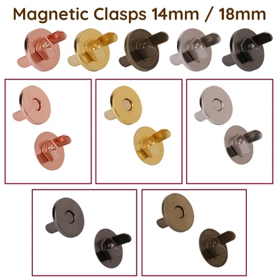 £2.79 • Buy Magnetic Snaps Buttons 14/18mm Metal Bag Clasps Button Fasteners Bag Purse Craft