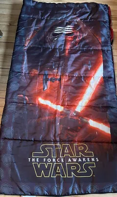 Vtg Star Wars Awakens Kid Size Sleeping Bag Zipper Colorful Red 108x54 • $29.05