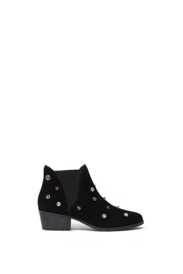 £93.60 • Buy Desigual Dolly Jewel Black Suede Low Heel Chelsea Boots Style 21WSAL01