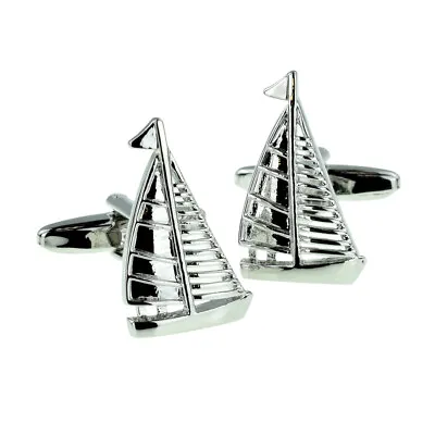 Yacht In Full Sail CUFFLINKS Party Mens Accessory Birthday Present GIFT BAG • $16.45