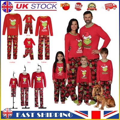 Christmas Pyjamas The Grinch Family Matching Boys Girls PJs Sets Nightwear Gifts • £12.49