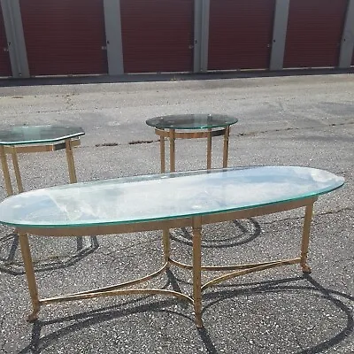 Mid Century Modern Labarge Coffee/cocktail End Tables Maison Jansen Design Glass • $1499