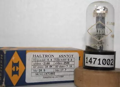 6SN7GT Haltron Clear Glass Made In USA Amplitrex Tested Qty 1 Pc #1471002 • $85.28