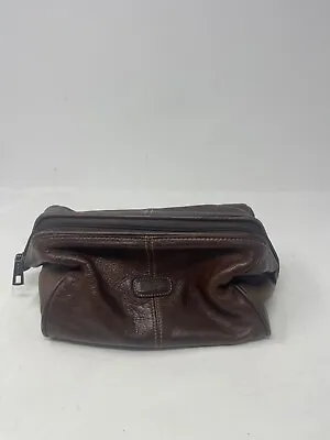 Fossil Brown Leather Men's Toiletry Bag Leather 10  X 10  X 6  • $23.99