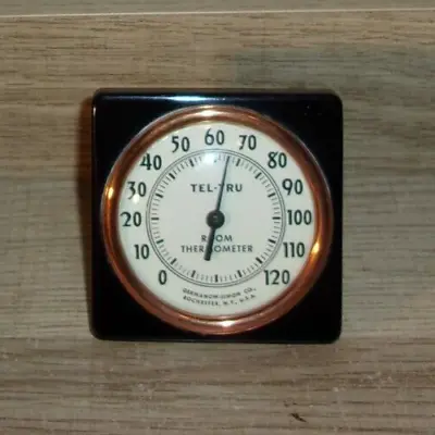 Vintage Tel-Tru Room Thermometer Germanow-Simon Company Rochester NY Made In USA • $39.99
