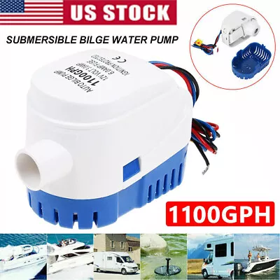 12V/1100GPH Boat Marine Automatic Submersible Bilge Water Pump With Float Switch • $20.49