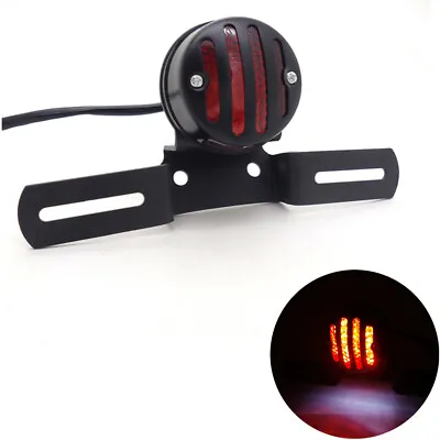 Motorcycle LED Grill Rear Tail Brake Light For Bobber Chopper Cafe Racer ATVS • $18.68