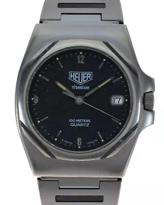 Men's Vintage 1980's HEUER Titanium 100M Quartz 34.5mm Watch Ref: 823.213! • $479.95