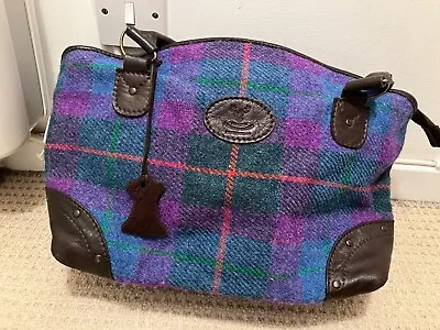 Harris Tweed Bag - Tartan With Deerskin Leather Trim- Handmade In Scotland - • £20