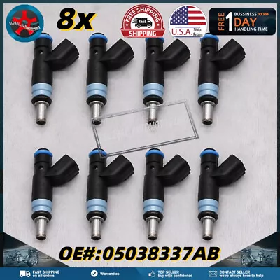 SET Of 8 Fuel Injectors 05038337AB OEM For 2012-2021 JEEP GRAND CHEROKEE 6.4L • $115.69