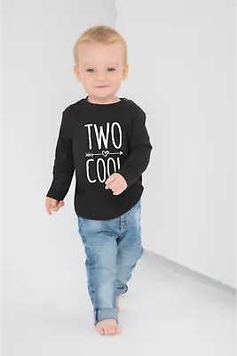 Two Cool 2nd Birthday Kids LONG SLEEVE T-shirt Birthday 2 Childs Age 2 Year • £11.70