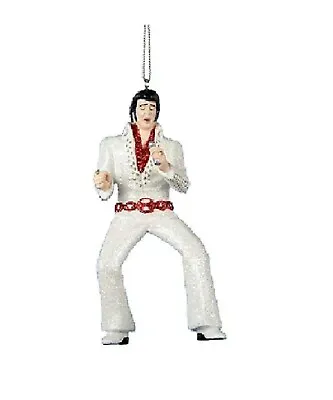 Elvis Presley Christmas Ornament Kurt Adler White Jump Suit Red Belt Licensed • $20.25