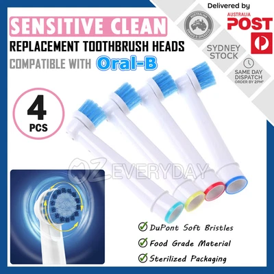 $6.30 • Buy SENSITIVE CLEAN Oral-B Toothbrush Compatible Replacement Brush Heads X 4pcs
