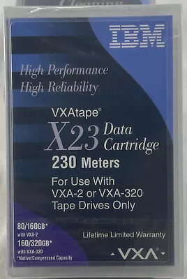 Two IBM VXA X23 230 Meter Backup Tapes Plus 1x VXA Cleaning Tape • $17