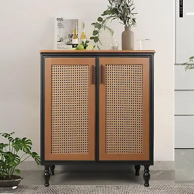 Buffet Cabinet With Storage Sideboard Buffet Cabinet Rattan Storage Cabinet E • $144.11