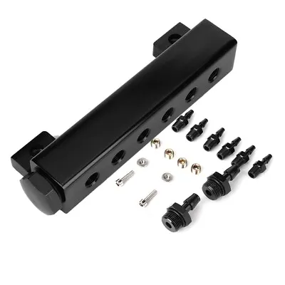$22.44 • Buy 6 Port Vacuum Block Intake Manifold Kit Fuel Wastegate Boost 1/8NPT Fit For
