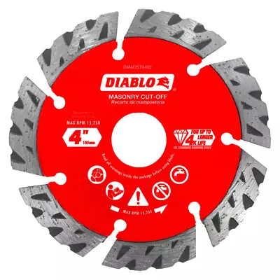 New Freud Diablo Dmadst0400 Masonary Diamond Segmented 4  Saw Blade Cut Off • $19.99